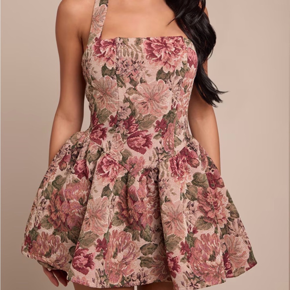 Floral Halter Neck Dress